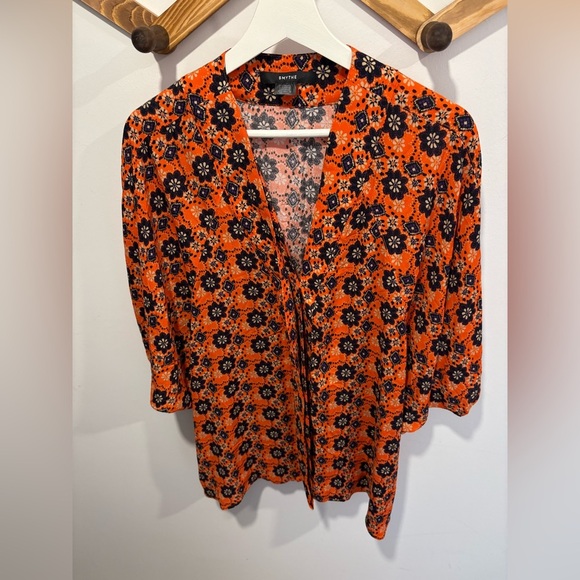 🌟 SMYTHE - TIE FRONT BLOUSE - Size Large - Oversized - Picture 2 of 9